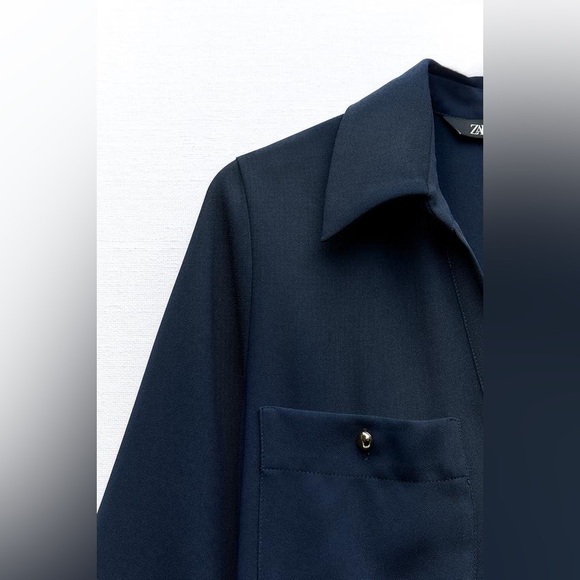 NWT ZARA BELTED SHIRTDRESS - Picture 5 of 6